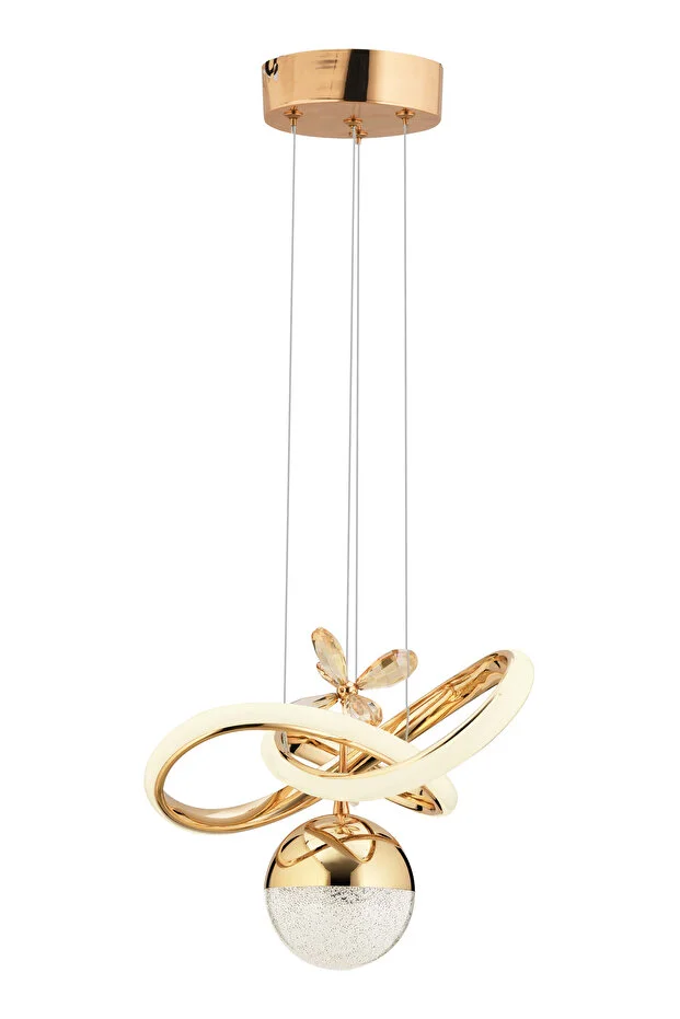 Begonvil Gold 3 Renkli Ledli Modern Lüx Led Avize